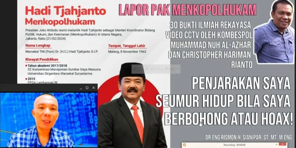 Rismon Sianipar mengaku memiliki total 30 bukti ilmiah tak terbantahkan atas dugaan rekayasa CCTV kasus Jessica Wongso.