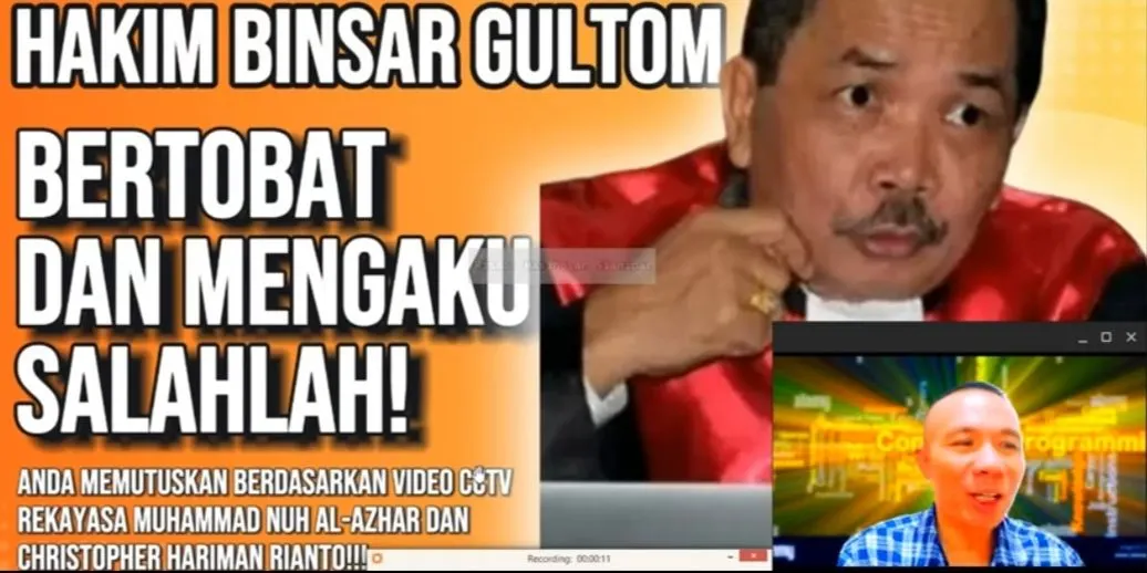 Rismon Sianipar Desak Hakim Binsar Gultom Bertaubat dan Mengaku Salah
