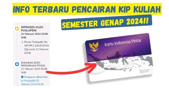 Pencairan KIP Kuliah Semester 4 dan 6 tahun akademik 2023/2024 