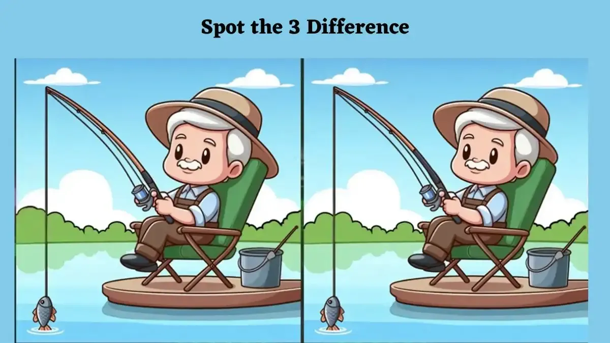 Tes IQ: Temukan 3 Perbedaan pada Gambar Kakek Memancing di Sungai