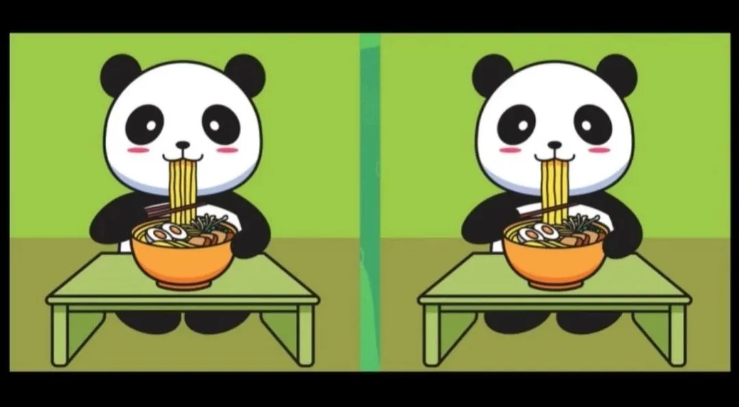 Tes IQ: Seberapa Tajam Analisamu? Temukan 3 Perbedaan pada Gambar Panda Makan Mi