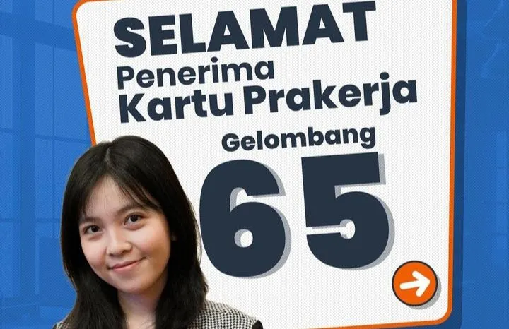 Pengumuman Kartu Prakerja 2024 gelombang 65 telah resmi diumumkan hari ini, Rabu, tanggal 27 Maret 2024.