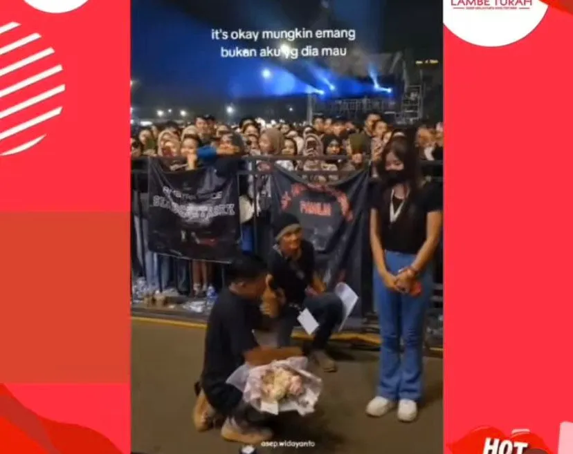 Sakit Tapi Tak Berdarah, Viral Pria Lamar Teman Wanitanya saat Nonton Konser Tapi Malah Ditolak
