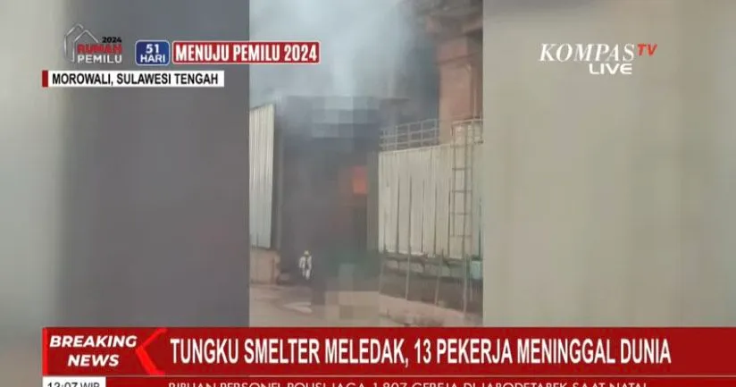 Tungku Smelter di Morowali Kembali Meledak, Walhi Sulteng Minta Produksi PT IMIP Dihentikan dan Diberi Sanksi Tegas