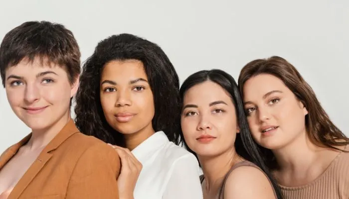 Ilustrasi 6 tipe karakter kepribadian wanita Alpha, Beta, Sigma, Gamma, Delta, dan Omega.