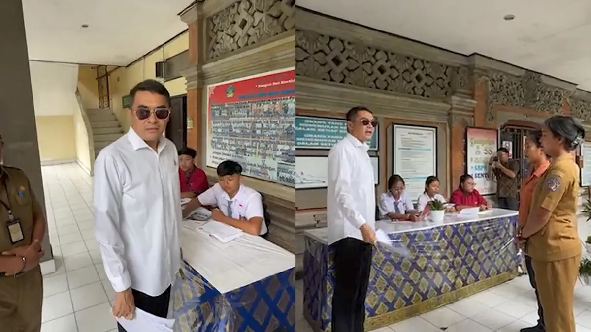 Arya Wedakarna Labrak Guru BK SMKN 5 Denpasar yang beri hukuman siswa.