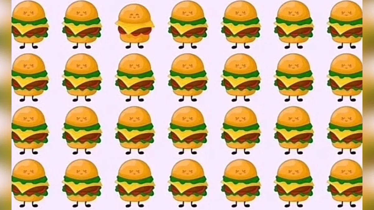 Langsung saja kita mulai tes penglihatan berikut ini, temukan satu burger yang paling berbeda pada gambar. Jawab secara teliti ya.