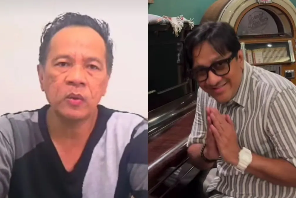 Ndhank Surahman larang Andre Taulany nyanyikan lagu Mungkinkah (foto kolase: tangkap layar Instagram Ndhank Surahman dan Andre Taulany)