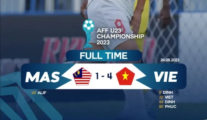 Timnas Vietnam U-23 berhasil mendapatkan tiket lebih dulu ke babak final Piala AFF U-23 2023 setelah mengalahkan Timnas Malaysia dengan telak 4-1.