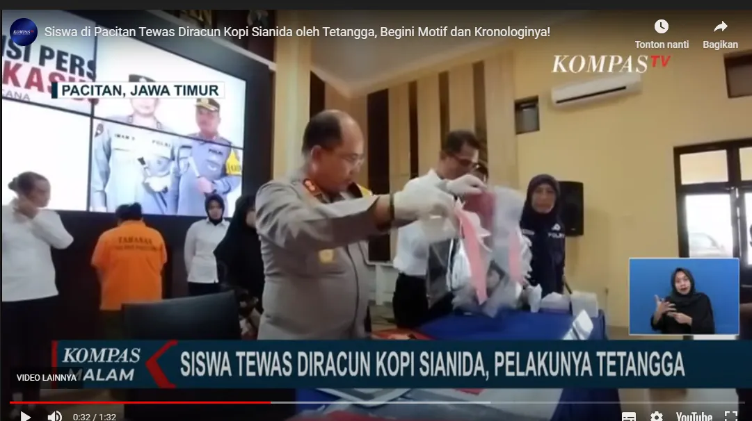 Kasus kopi sianida Ayu tewaskan pelajar