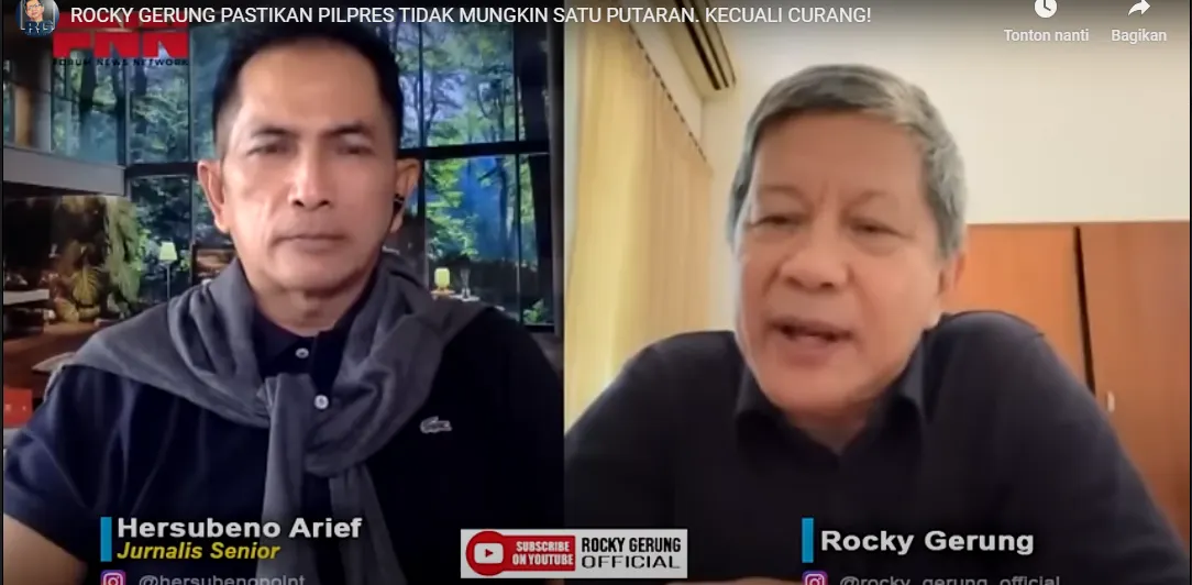 Rocky Gerung dan Hersubeno Arief menyoal 1 putaran pilpres penuh kecurangan