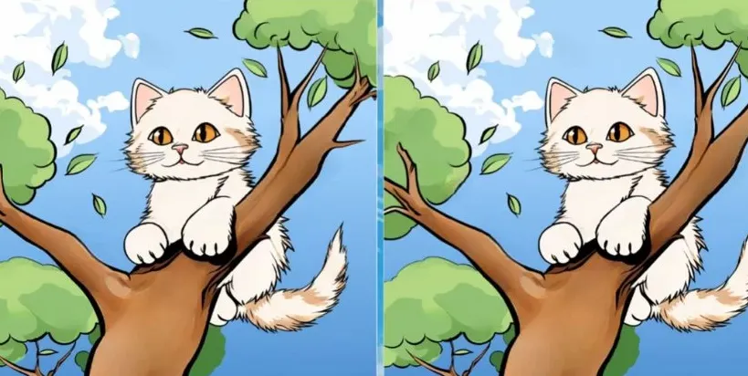 Tes IQ: Ayo Bermain dan Temukan 3 Perbedaan pada Gambar Kucing Menggemaskan Memanjat Pohon Ini, Kerahkan Kemampuan Detektifmu!