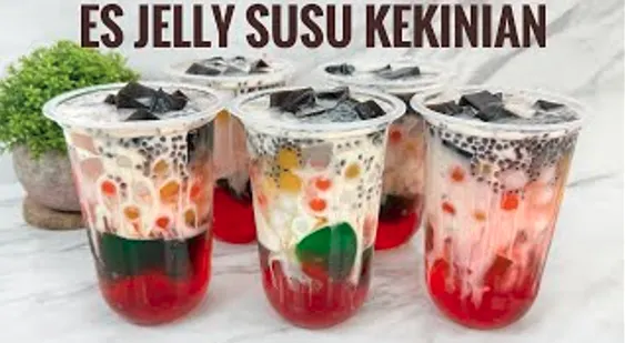 Illustrasi. Resep Es Jelly Susu Kekinian 