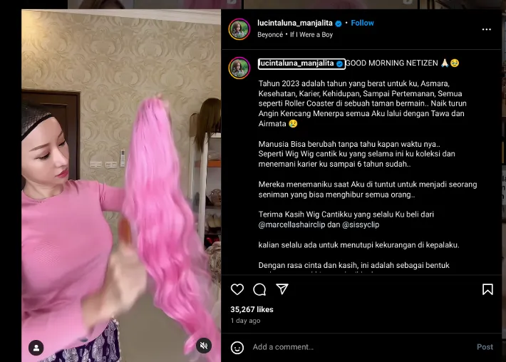 Lucinta Luna Sumbangkan Wig