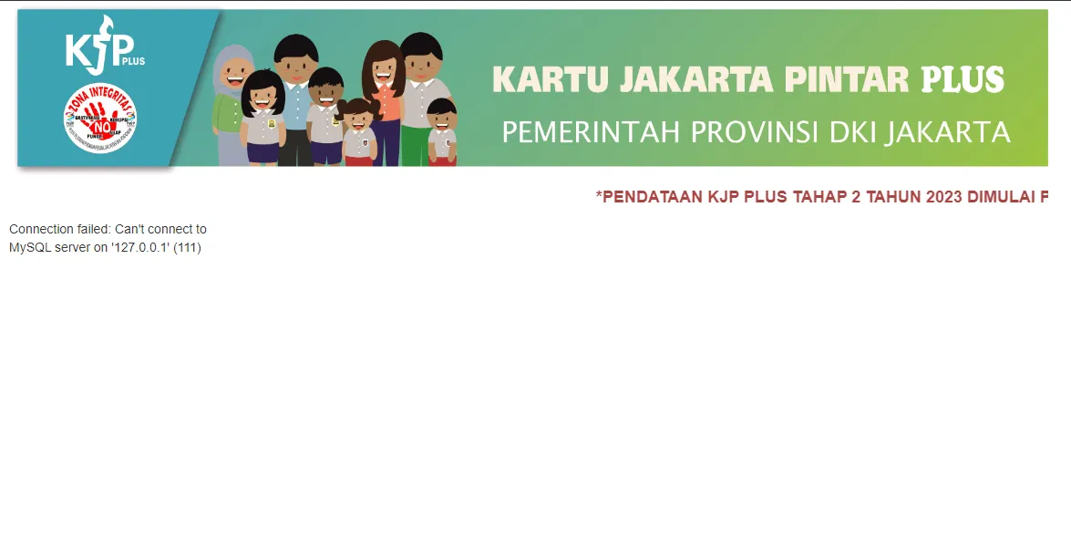 Situs Kartu Jakarta Pintar (KJP) DKI Jakarta mengalami error sejak Jumat, 17 November 2023.