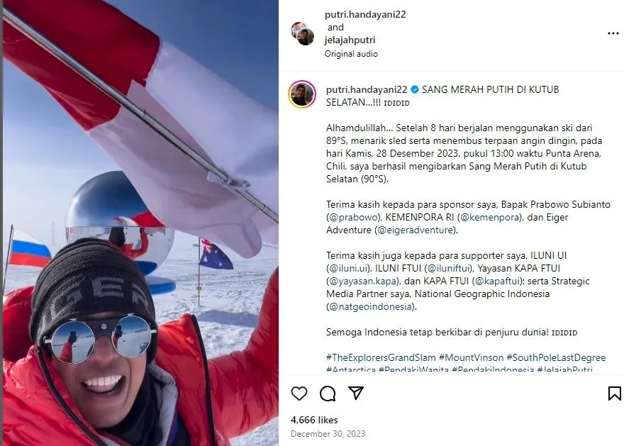 Putri Handayani Pendaki Gunung Indonesia Pertama yang Berhasil Capai Titik Paling Selatan Bumi Antarctic 8
