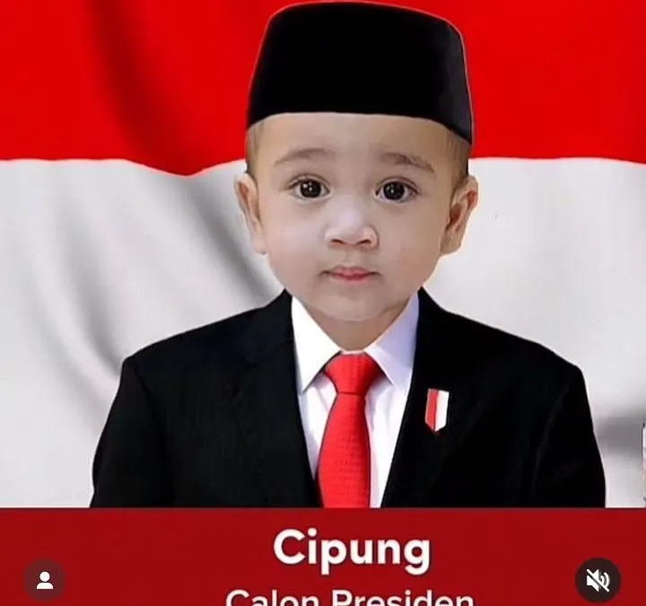 Potret parodi Cipung anak Raffi Ahmad dan Nagita Slavina yang jadi Capres