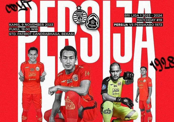 Pertandingan antara Persija Jakarta vs Persikabo 1973 akan berlangsung pada malam hari ini, Kamis, 9 November 2023, pukul 19.00 WIB.