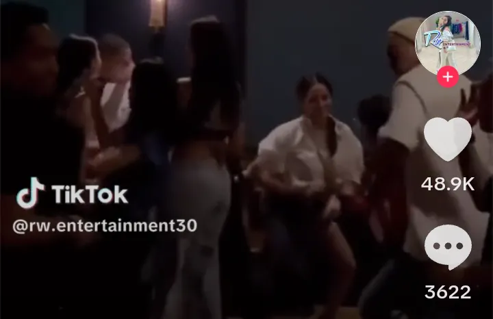 Tangkapan layar video Nagita Slavina joget saat party