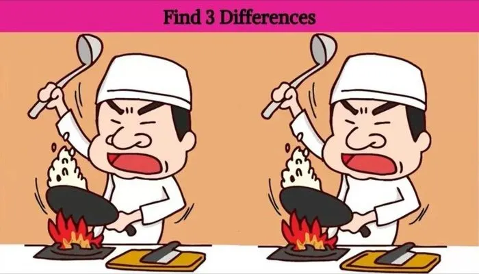Tes Penglihatan: Temukan 3 Perbedaan Pada Gambar Chef Memasak Dalam 15 Detik!