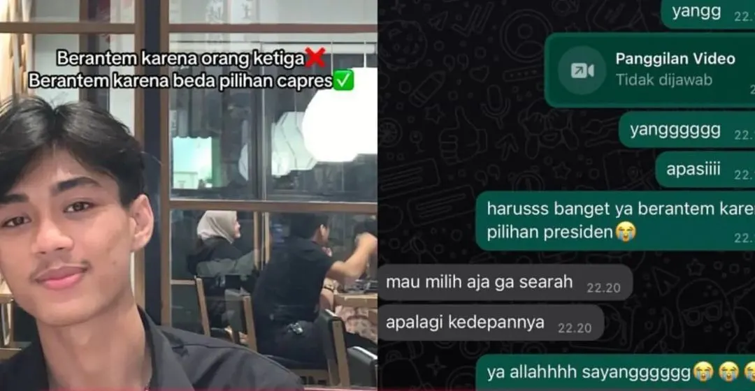 Viral Pasangan Berantem Gara-gara Beda Pilihan Capres