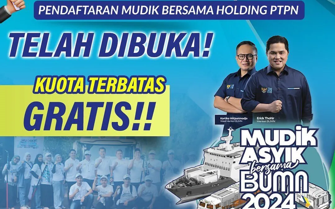 Pendaftaran Mudik Bersama Holding PTPN Sudah Dibuka