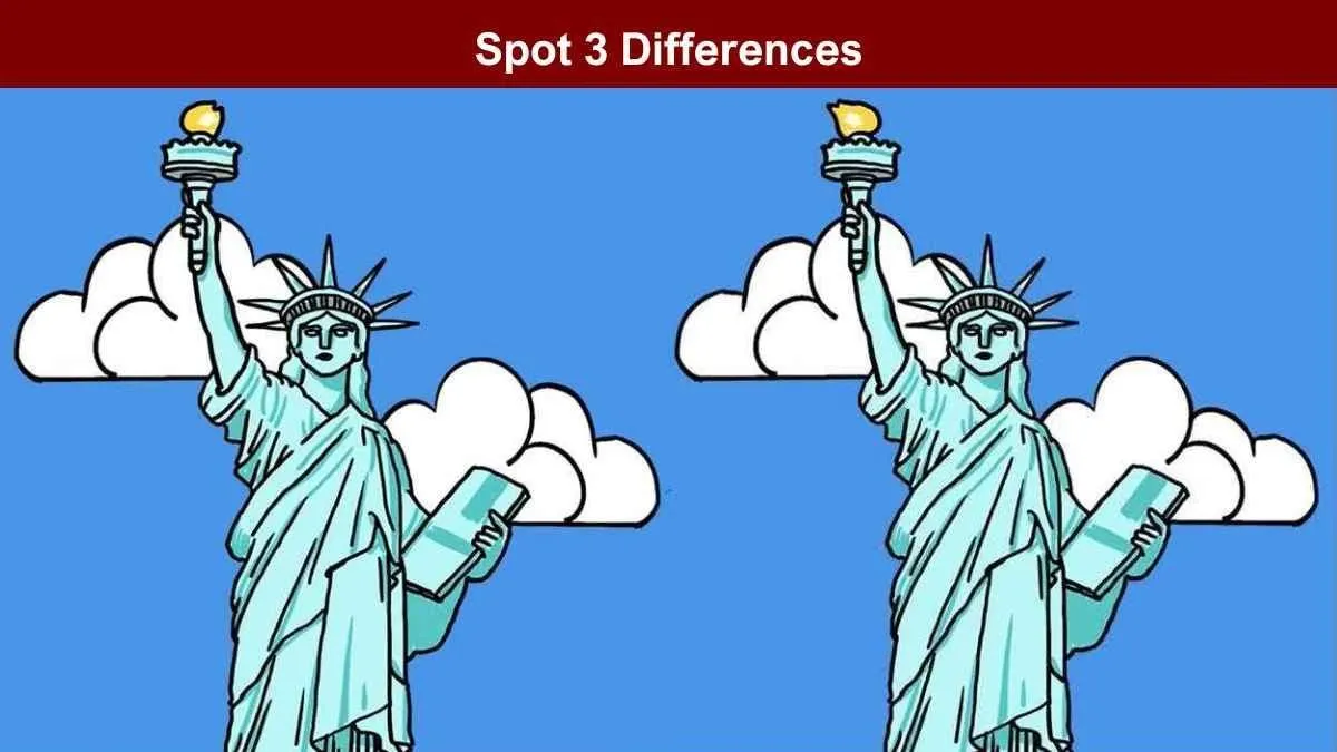 Tes IQ: Konsentrasi Menurun? Coba Temukan 3 Perbedaan pada Gambar Patung Liberty Ini, Asah Daya Fokus