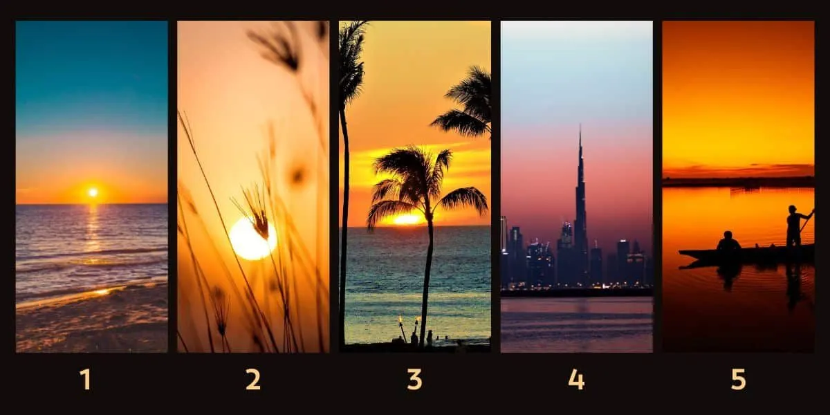 Masing-masing tempat sunset di atas bisa mencerminkan kepribadian seseorang.