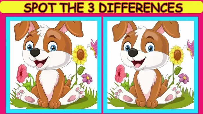 Tes IQ: Taklukan Teka-teki Ini! Temukan 3 Perbedaan pada Gambar Anjing di Kebun Bunga dan Tunjukkan Kemampuan Observasimu