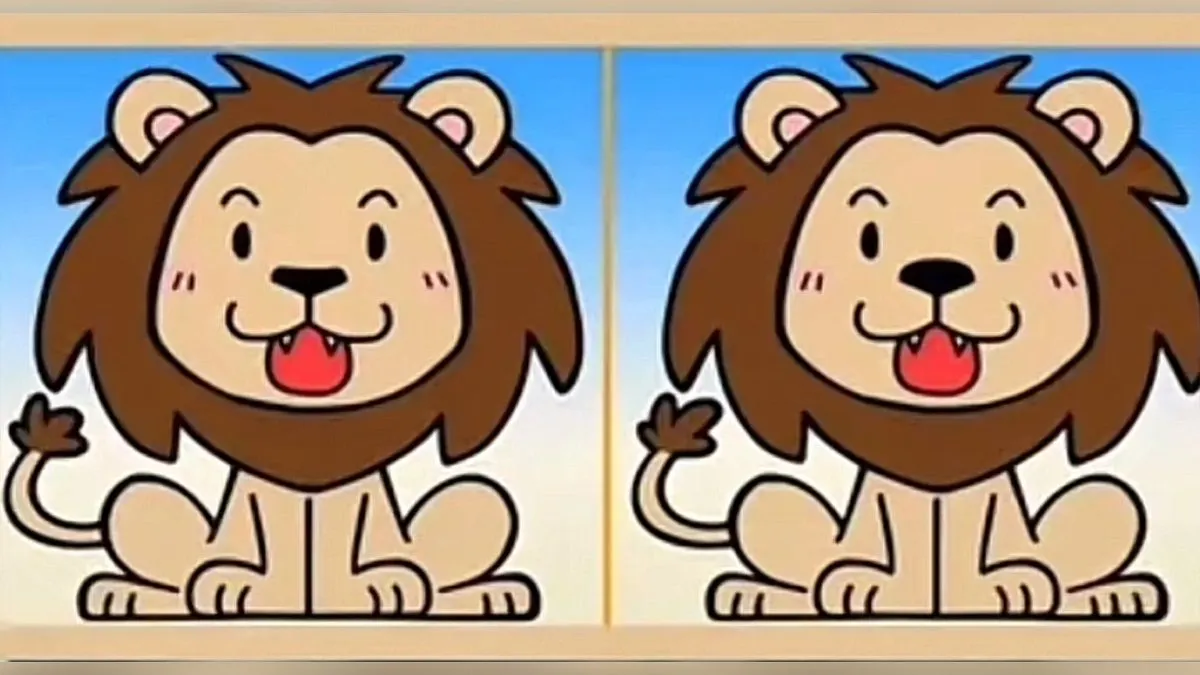 Temukan 3 Perbedaan Mencolok di Gambar Singa Lucu Ini Dalam 10 Detik
