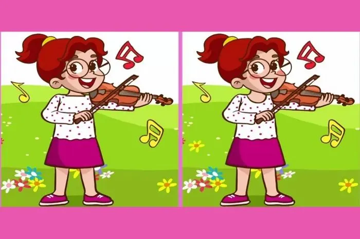 Tes IQ: Ada 3 Perbedaan pada Gambar Anak Perempuan yang Sedang Bermain Biola Ini, Yuk Cari!