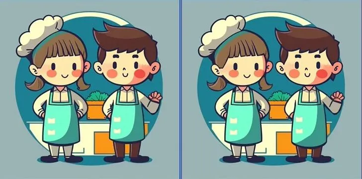 Tes IQ: Temukan 3 Perbedaan dalam Gambar Pasangan Koki Ini, Asah Kemampuan Observasi Kamu