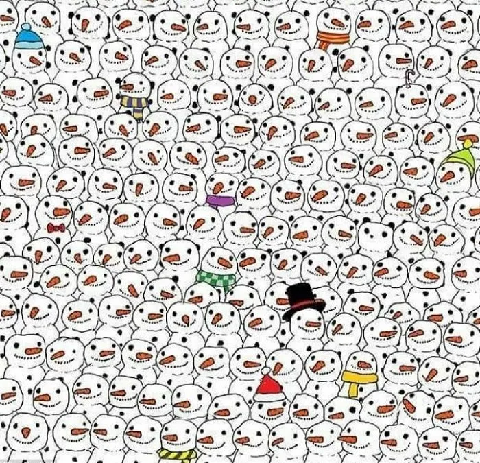 Tes Penglihatan: Temukan Seekor Panda pada Kumpulan Boneka Salju selama 10 Detik, Uji Kemampuan Observasi Kamu