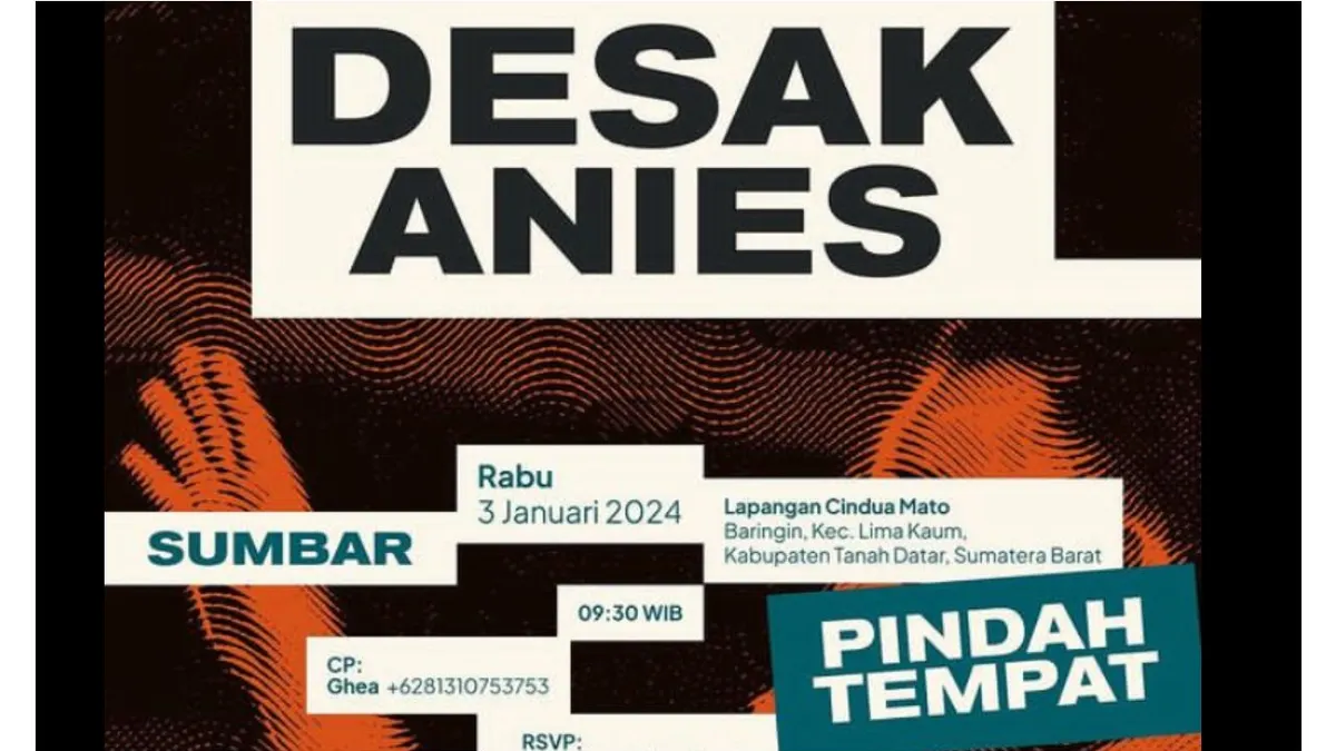 Acara Desak Anies Baswedan DIbatalkan Sepihak