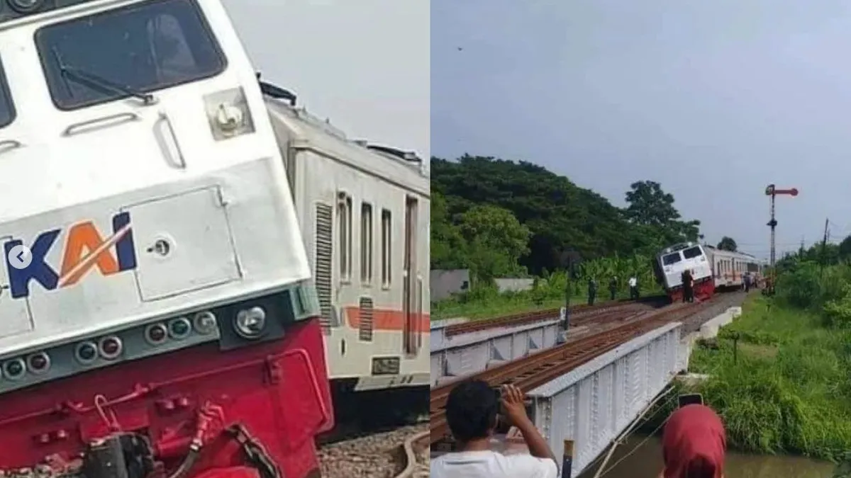 Kereta Api Pandalungan Anjlok di Sidorjo