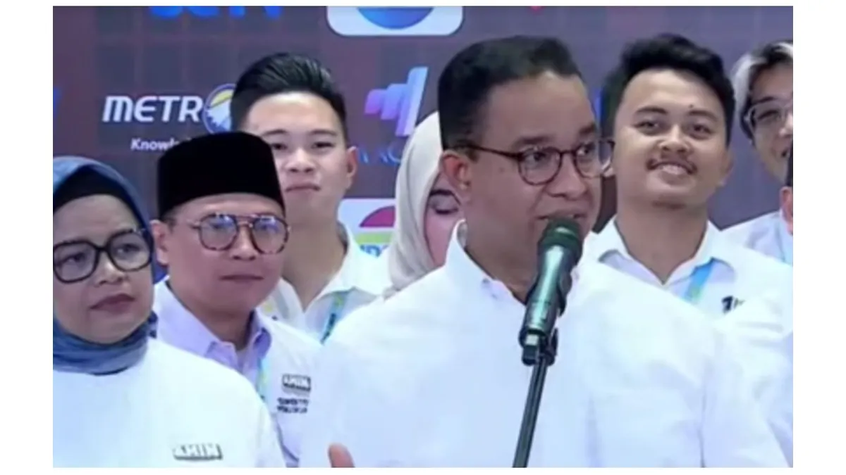 Capres No Urut 1 Anies Baswedan beri tanggapan usai debat cawapres, Minggu (21/1/2024) malam. 