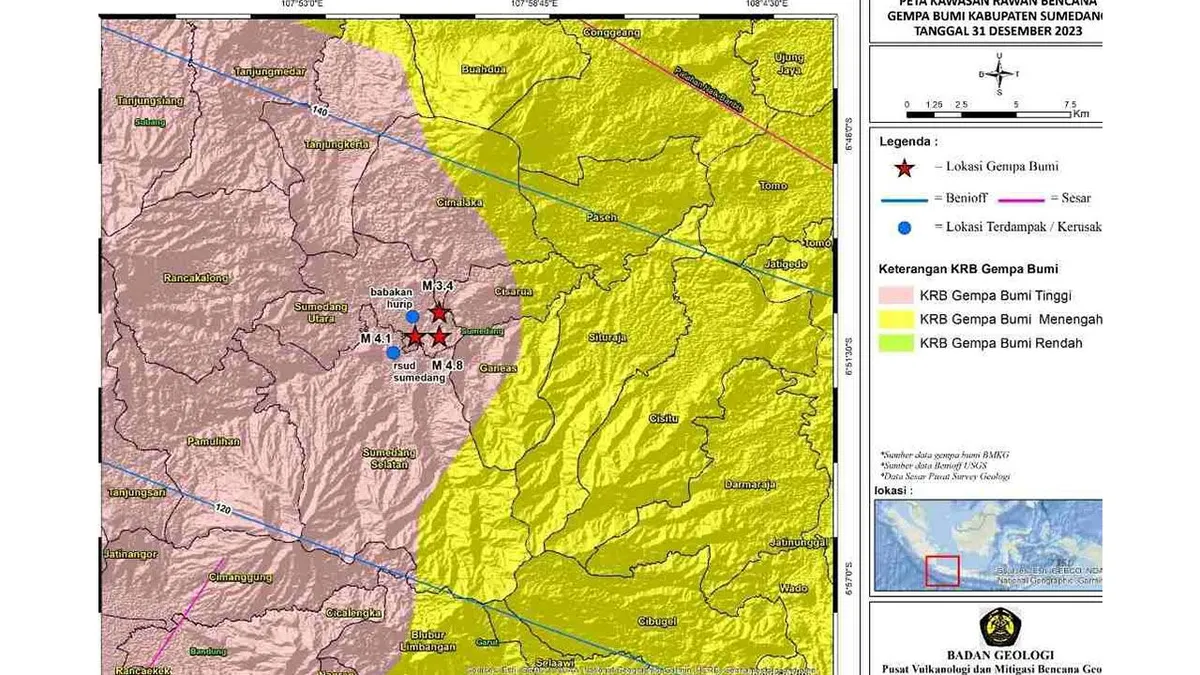 Aktivitas Sesar Cileunyi-Tanjungsari Jadi Penyebab Gempa M 4.8 Sumedang