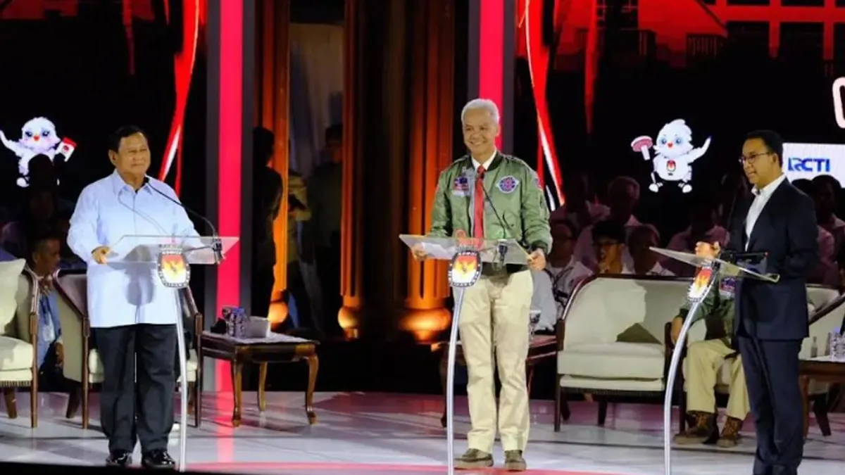 Ketiga Capres 2024, Prabowo Subianto, Ganjar Pranowo, dan Anies Baswedan.