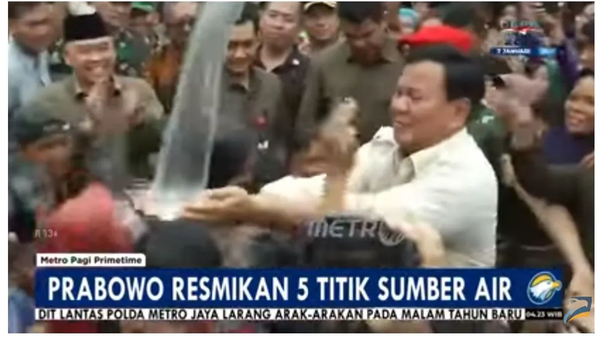 Prabowo Subianto Meresmikan 5 Titik Sumber Air di Sukabumi