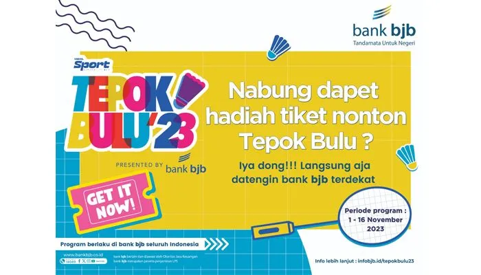 Nabung di bank bjb Langsung Dapat Tiket Vindes Sport - Tepok Bulu 2023