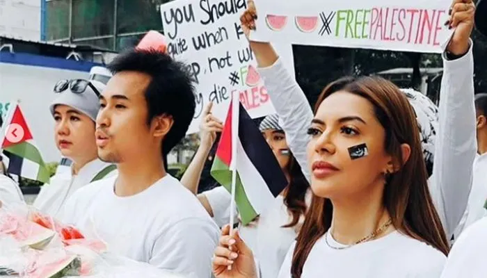 Najwa Shihab ikut hadiri aksi bela Palestina di Monas
