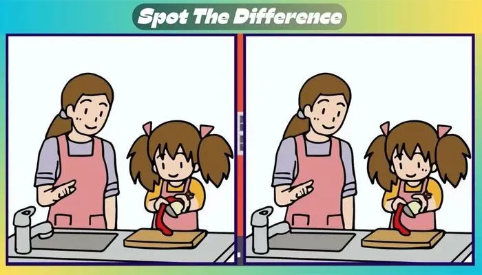 Tes Penglihatan: Temukan 3 Perbedaan Gambar Anak Belajar Memasak dalam 32 Detik!