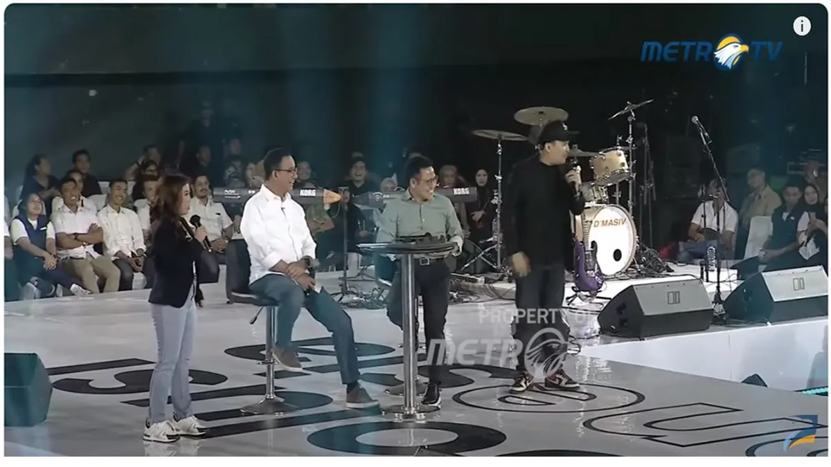 Anies Baswedan-Cak Imin diroasting Kiky Saputri dan Ate di acara Resolusi Indonesia