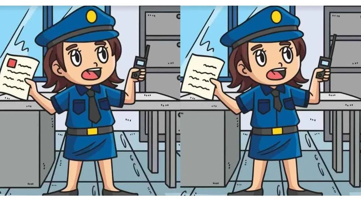 Tes IQ: Yuk Bermain Temukan 3 Perbedaan Pada Gambar Polisi Wanita Dalam 12 Detik!