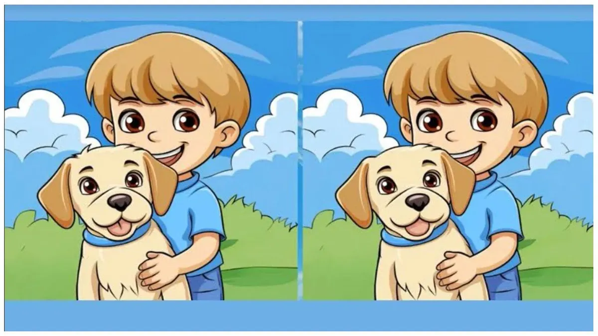 Tes IQ: Coba Temukan 3 Perbedaan pada Anak Laki-laki dan Anjing Peliharaannya Ini