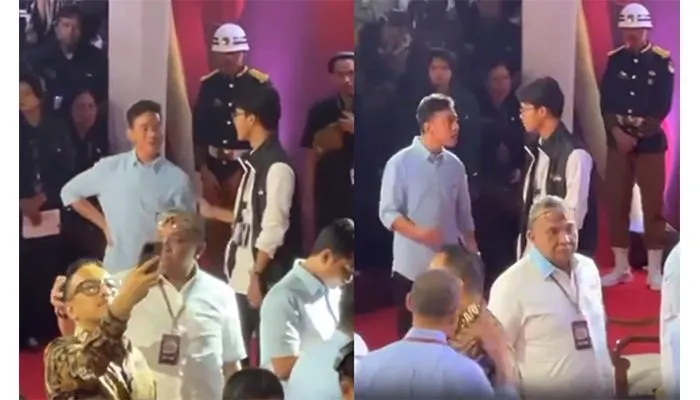 Momen Gibran Rakabuming dan Alam Ganjar Berbincang