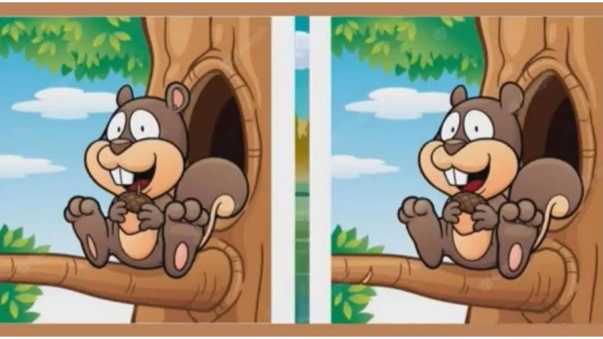 Tes IQ: Punya Mata Elang? Ada 5 Perbedaan dari Gambar Tupai Makan Kenari Ini