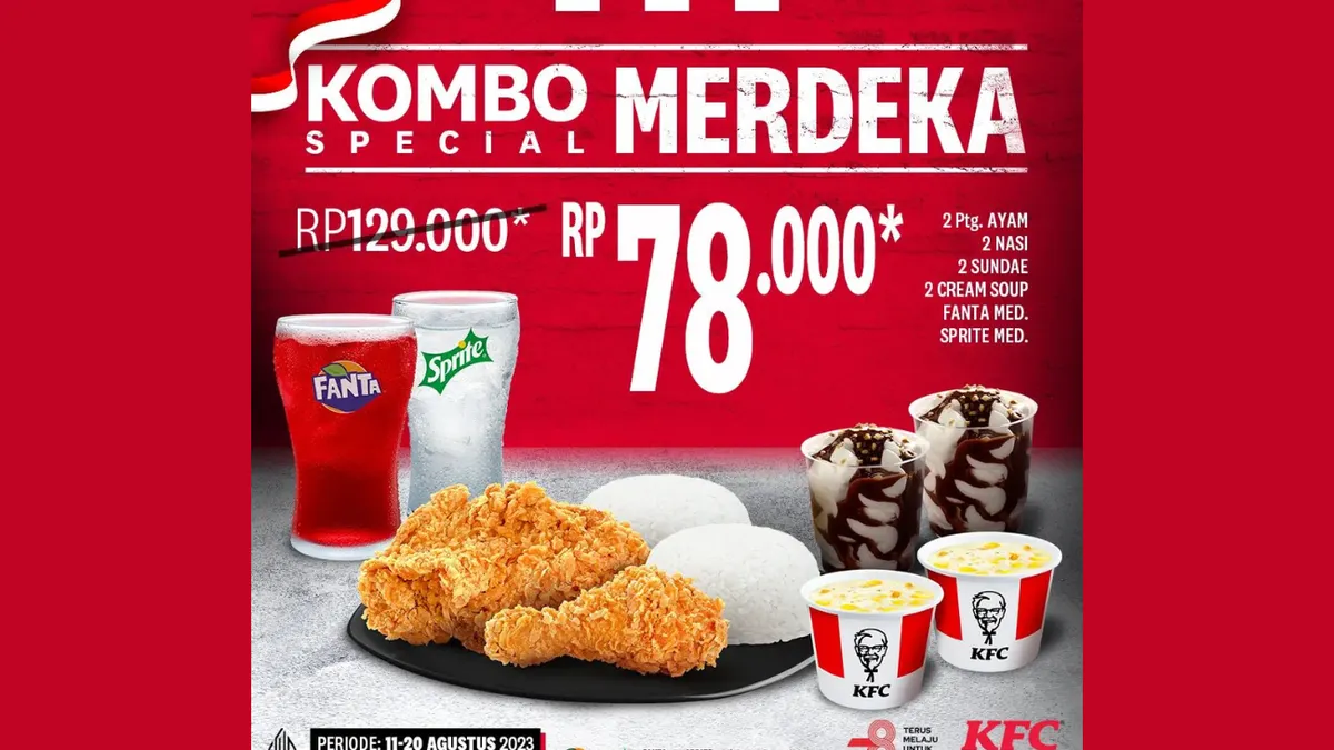 Diskon dan Promo dalam Rangka 17 Agustus, Yuk Simak dan Catat Ada Apa Saja yang Bisa Menghemat Keuangan! (INstagram KFC)