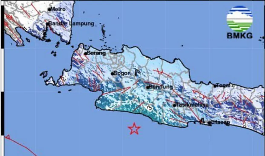 Gempa Cianjur dengan magnitudo 5,2, Sabtu, 18 November 2023.
