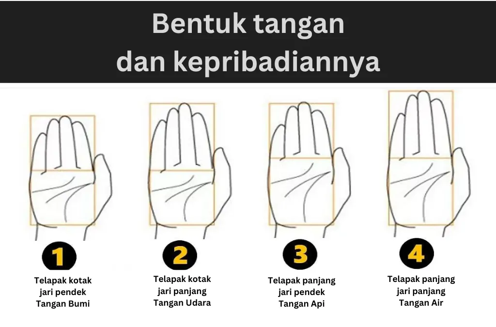 Kepribadian dan karakter seseorang berdasarkan bentuk tangan.